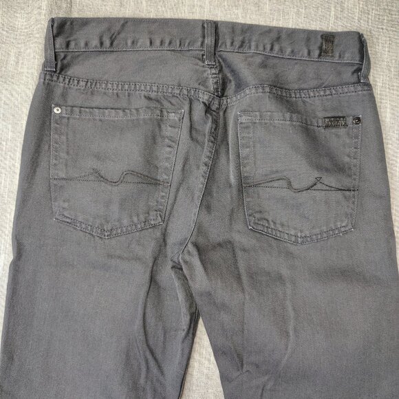 7 For All Mankind Jeans Men's Size 32x32 Dark Gray Wash Standard Straight Fit - Picture 4 of 11